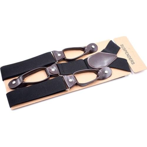 2020 Fashion Solid Color Suspenders Men Clips-on Braces Vintage Mens Suspender For Trousers Husband Male Suspensorio For Skirt