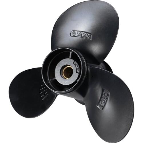 For Suzuki 8-20HP 9 1/4 x 10 Outboard Propeller 58100-93733-019 Boat Aluminum Alloy Black 3 Blades 10 Spline Tooth Propellers