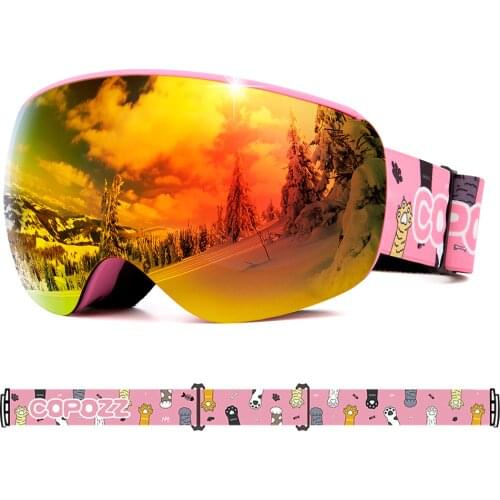 Copozz Professional Children Ski Goggles Anti-fog Frameless Ski Eyewear Windproof Sports Equipment Winter Ski Goggles for kids