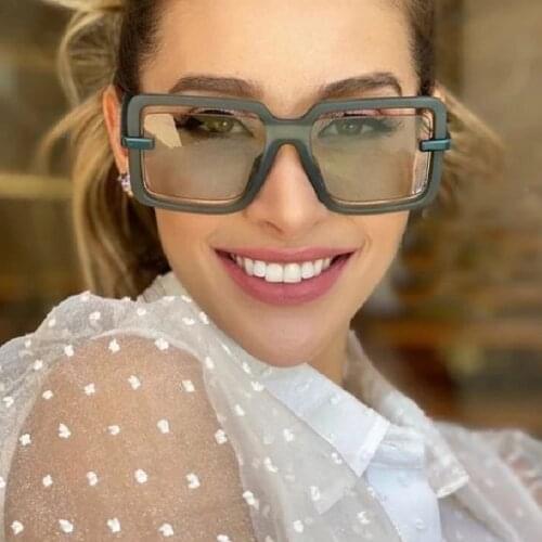 Candy Color Hollow Oversized Square Sunglasses Vintage Women Sun Glasses Big Shades UV400 Men Male Female Oculos Gafas De Sol