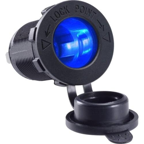 DIY Standard Female Cigarette Lighter Socket Waterproof LED 12V Power Outlet for Car Marine Boat Motorcycle Rv Truck ATV