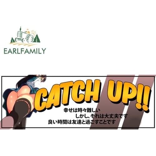 EARLFAMILY 13cm x 4.6cm for Anime Sexy Car Stickers RV JDM Decal Motorcycle Laptop Decals Waterproof Sunscreen Vinyl Decor