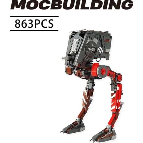 Star Movie Minifig Scale AT-ST Raider MOC Brick Set Space wars Assembly Model Puzzle Toys for Children Kids Gift