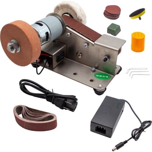 100-240V Multifunctional Mini Electric Belt Sander DIY Polishing Sharpening Machine Grinding Wheel Fixed Angle Knife Sharpener