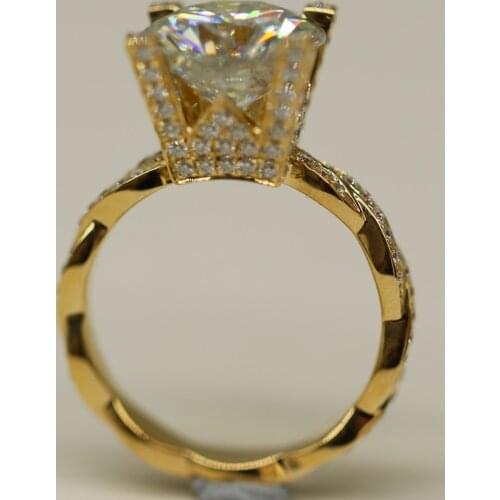 18K Au750 Gold Women Ring Moissanite Diamonds 1 2 3 45 Carat W Interweave Luxury Flash Wedding Party Engagement Anniversary Ring