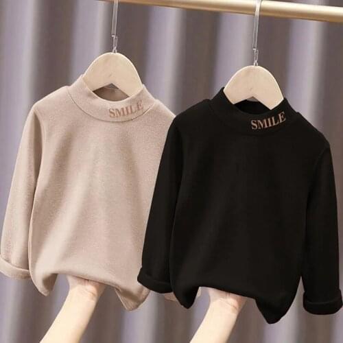 EuerDoDo 2pc/lot Autumn Winter Girls T-shirt Long Sleeve Clothes Top Tees Xxx Boys And Girls Solid Warm Casual Kids Clothes