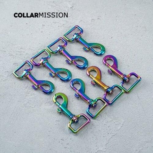 20psc/lot 25mm rainbow color metal rotatable hook buckle for outdoor luggage bag dog leash connection accessories PK25CH