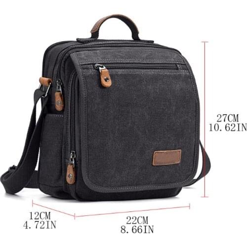 28GD Men Canvas Handbag Business Shoulder Vintage Messenger Crossbody Bags Satchel