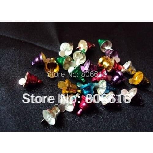 600Pcs 8mm Copper Mixed Color Jingle Small Bells Fit Festival & Wedding Party Decoration Jewelry Pendants