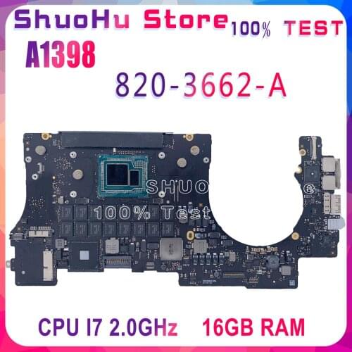 661-8302 Retina FOR MacBook Pro 15" A1398 Logic Board i7-4750HQ-2.0G 16GB RAM 820-3662-A Motherboard original Test