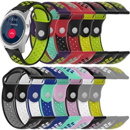 Watch accessories ZTE Quartz watch strap Fossil Q MARSHAL gen2 two-color silicone mens and womens sports waterproof wristband