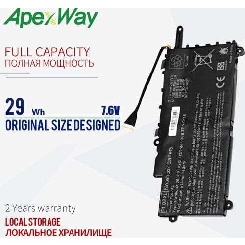 ApexWay 29WH 7.6V Battery for HP Pavilion 11 11-n010dx 11-n000snx X360 HSTNN-LB6B HSTNN-DB6B TPN-C115 PL02XL 751681-421