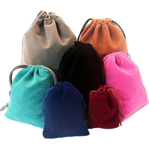 9x12cm Jewelery Velvet Drawstring Pouch Soft Fabric Package for Wedding Party Gift Jewelry Candy Packing Storage Bag Accessories