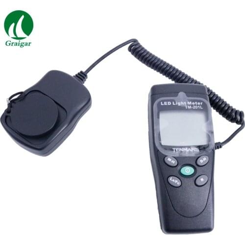 Protable Digital Light Level Meter Lux Meter LED White Light Illumination Meter TM-201L 200,000 Lux
