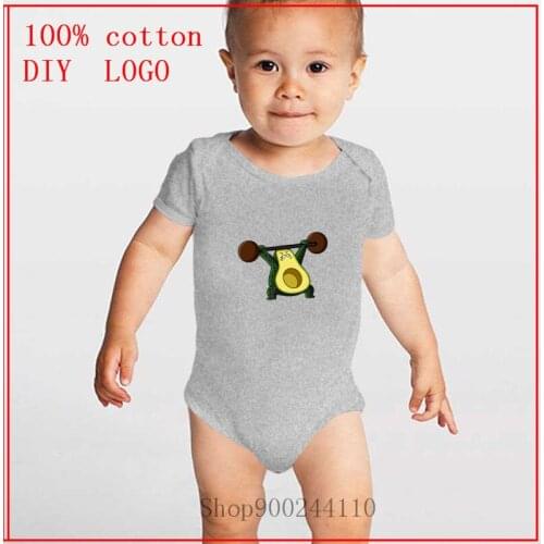 Newborn Baby Bodysuit Summer Clothes Boys Girls Jumpsuit Avocado Gymn weight lifting Avocado Short Sleeve Bodysuit Baby