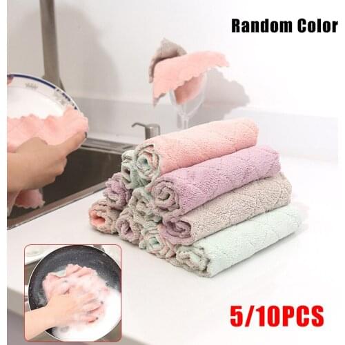 Double-sided Strong Absorbent Cleaning Towel Soft Kitchen Household Dishes Cleaning Cloth Cleaning Cloth Household Cleaning Tool