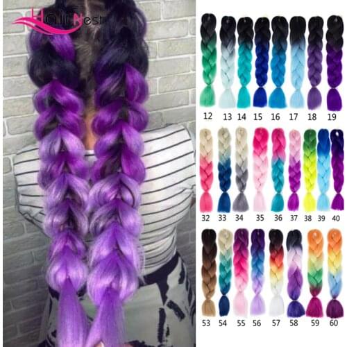HairNest Kanekalon Jumbo Braiding Hair Pre Stretched Afro Wholesale Price Ombre Blonde Synthetic Hair Braids For Box Twist Braid