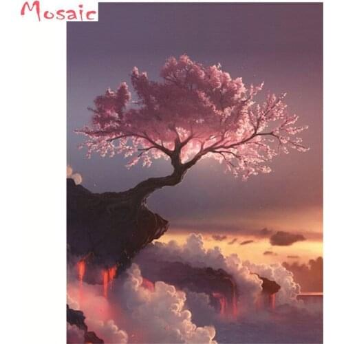 Round diamond square diamond embroidery landscape diamond painting Tree cross stitch diy diamond painting landscape