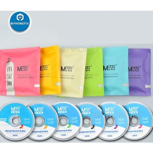 100m Alloy Gold Molybdenum Wire Cutting Line LCD Display Screen Separator Repair 0.035 0.04 0.06 0.08 0.1mm for Phone Repair