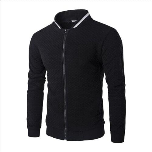 2021 Baseball Uniform Men/Youth Cotton Stand Collar Diamond Plaid Splicing Zipper Sweatshirts Outdoor Sport Straight Type Jacket