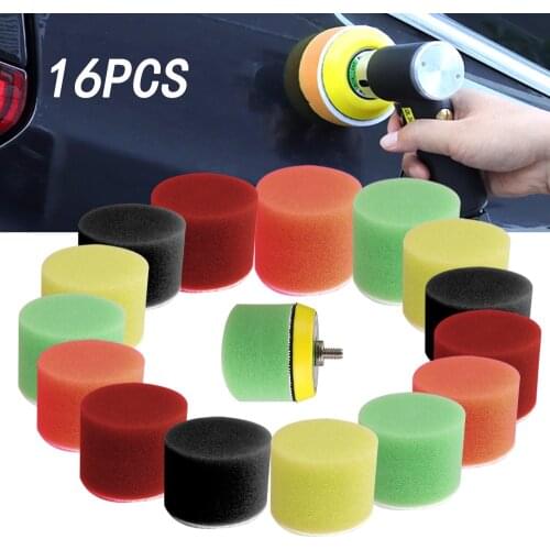 16pcs 2'' 50mm High Gross Polishing Buffing Pad Sponge Kit for Car Polisher Buffer