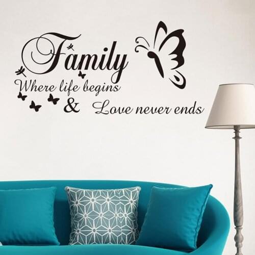 Wall Sticker Decor Stickers Self-adhesive Posters Removable Letter Design Mural Sayings Wall Stickers Decal for Living Room
