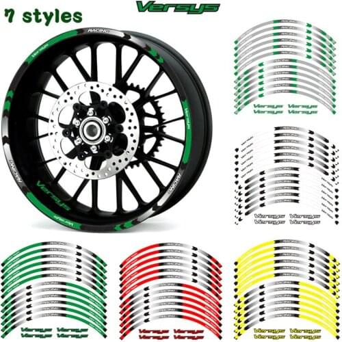 Motorcycle Wheel Tire Rim Stickers 17inch wheel Reflective waterproof stickers For KAWASAKI Versys650 Versys1000
