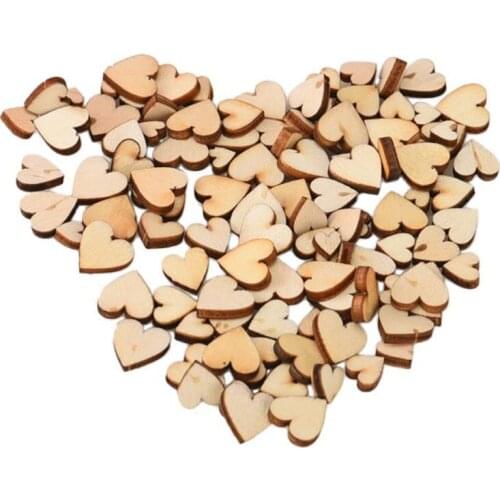 New 100pcs Creative Rustic Wood Wooden Love Heart Wedding Table Scatter Decoration Crafts DIY Party Decoration Best Gift