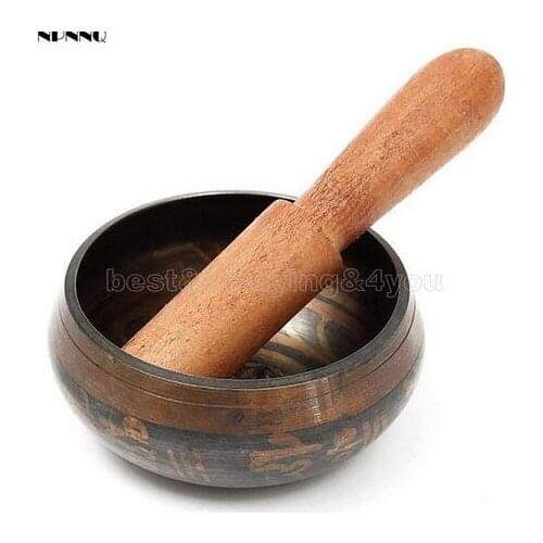 ONNPNNQ 8.5cm Gilt Copper Buddha Sound Bowl Alms Chinese Tibetan Meditation Singing Bowl