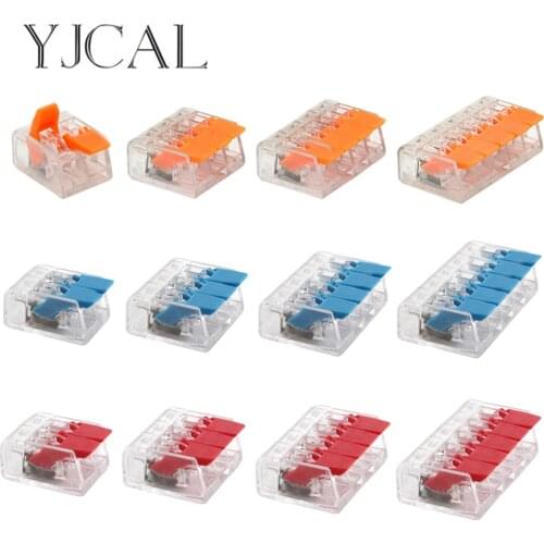 25/50/100PCS YJCAL Mini Electrical Wiring Connectors Cage Spring Universal Fast Terminal Household Push-in Terminal Block