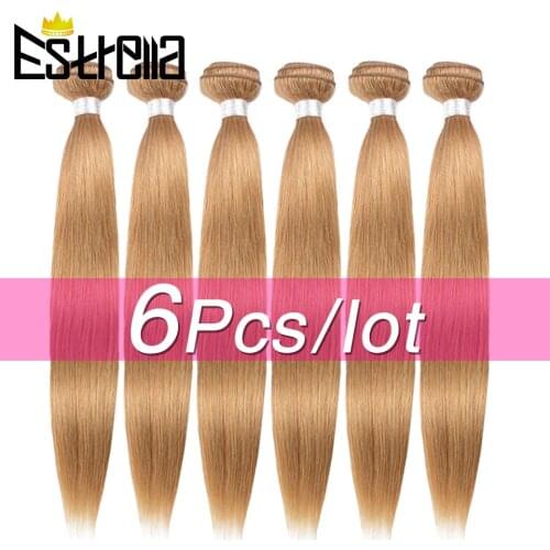 Dark Blonde Bundles Brazilian Hair Weave Bundles Straight Remy Color 27 Human Hair Bundles 100% Human Hair Extension Estrella