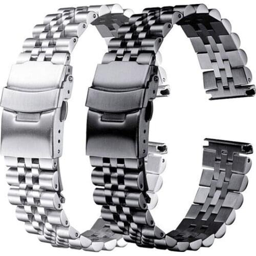 Stainless Steel Watch Bracelet Strap 18mm 19mm 20mm 21mm 22mm 24mm 26mm Women Men Silver Solid Metal Watch Band Strap Accessorie