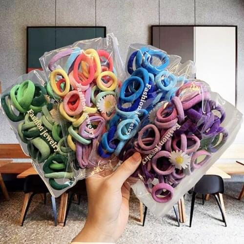 Candy Colors BB Elastic Hair Bands Ponytail Hold Hair Accessories Scrunchies Solid For Girls Gift Cute Rubber Band Hair Ropes