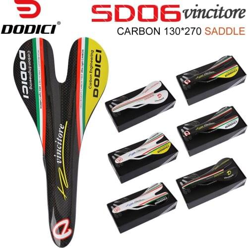 DODICI Carbon fiber saddle Mountain bike Road Bicycle 3K Gloss/Matte breathable riding cushion 270*128mm MTB seat bicycle parts