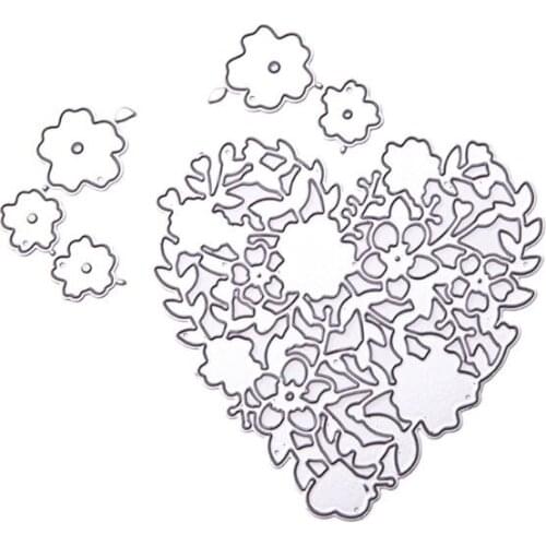 Heart Flower Metal Cutting Dies Stencil DIY Scrapbooking Album Stamp Paper Card Embossing Crafts Decor