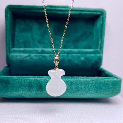 SHILOVEM 18k yellow gold natural white Jasper pendants Gift fine Jewelry plant wedding no necklace 12*16mm mymz12165521hby