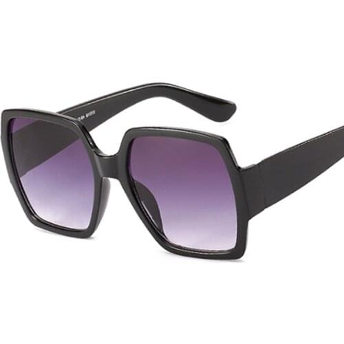 Fashion Oversized Sunglasses Women Vintage Square Design Ladies Sun Glasses Female Plastic Big Frame Shiny Colorful Mirror