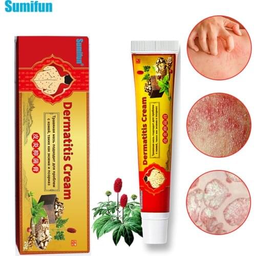 Sumifun 20g Herbal Antibacterial Cream Dermatitis Ointment Treatment Eczema Psoriasis Anti-Itching Medical Plaster (1pc with box