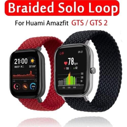 Fabric Braided Solo Loop Strap For Xiaomi Amazfit GTS 2/GTS Smart Watch Band 20MM Nylon Elastic Bracelet For Amazfit Bip U/Bip S