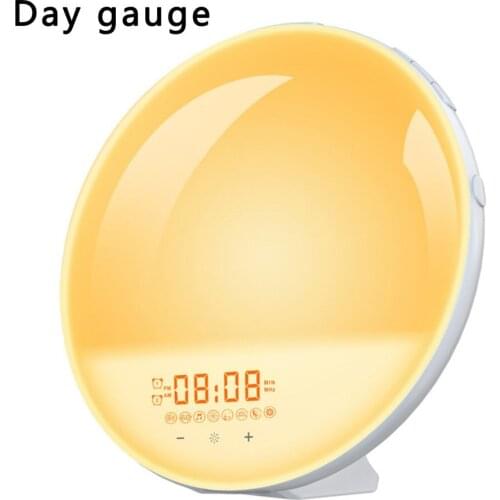 WiFi Smart Wake Up Light Workday Alarm Clock With 7 Colors Sunrise Smart Life Tuya App Wake Up Light Clock