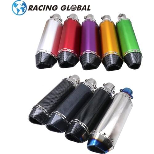 ALCON-Racing Motorcycle Ak Exhaust 51mm Modified Muffler Pipe Scooter silencer Pit Bike Dirt Motocross R6 R1 R3 ER6N Universal