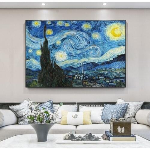 Van Gogh Starry Night Famous Art Canvas Paintings On the Wall Art Posters And Prints Impressionist Art Pictures Home Decoration