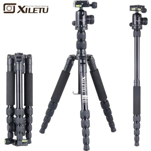 Xiletu T225A+FB-0 Professional Photographic Travel Compact Aluminum Tripod For Digital/Video/Mirrorless Camera