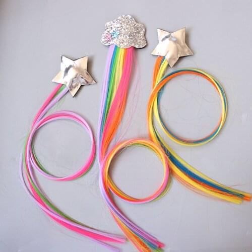 Girls Colorful Unicorn Wig Hairpins Kids Glitter Hair Clips Children Cute Headbands Baby Hair Accessories Barrettes Enfant