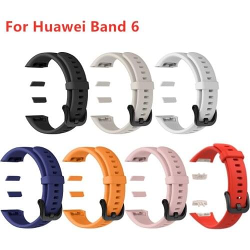 1PC Silicone Watch Band Suitable For Huawei Sports Bracelet 6 Replacement Smart Wristband For Huawei Band 6 NFC Watchband Correa