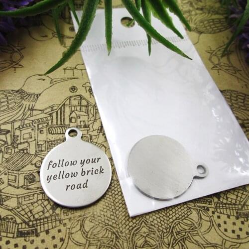 20pcs--"Follow Your Yellow Brick Road"stainless steel charms 5 styles for choosing DIY Charms for necklace bracelet
