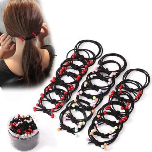 20 pcs High Stretch Seamless Cotton Hair Bands, Seamless Cotton Hair Bands for Girls and Women Black Scrunchies Hair