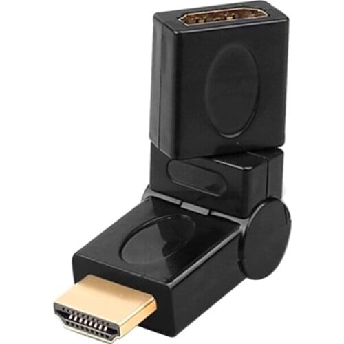 360 Degree Rotatable Male Female Flexible Right Angle Connector Swivel Adapter Extender T21A