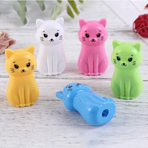 1PC Mini Sleeve Pencil Sharpener Single Hole with Container Blacklead & Color Pencils Students Stationery Wholesale