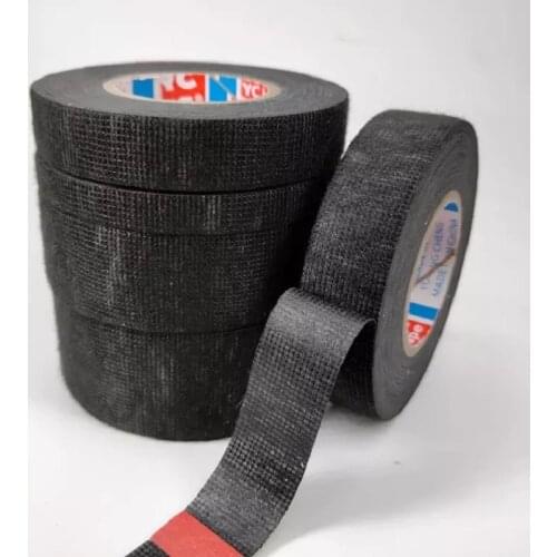 1pcs Car Heat-resistant Velvet Wire Harness Tape, Black Flame Retardant Tape Cable Protection 9/15/19/25/32mm*15m
